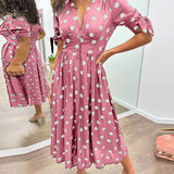Monica™ | Tyylikäs pilkullinen mekko