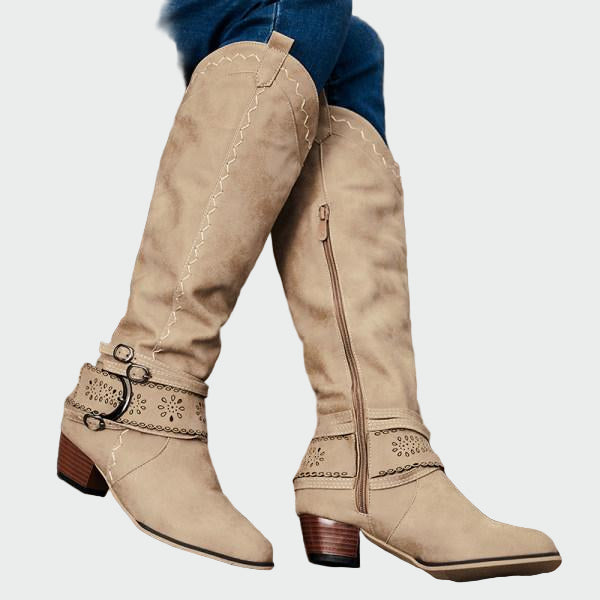 Retrohenkiset nahkaiset cowboy-saappaat
