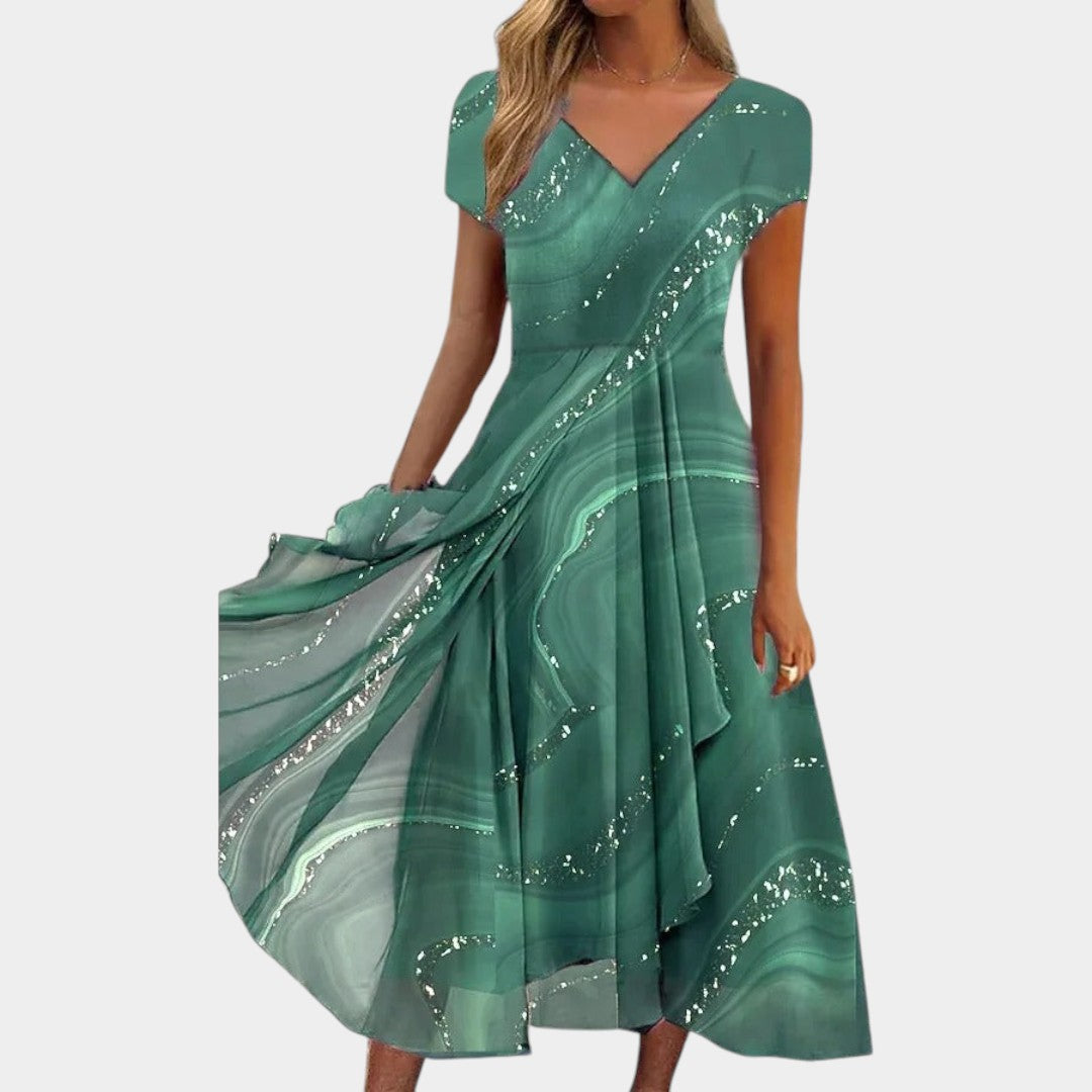 Tereza – Tyylikäs midimekko V-pääntielle